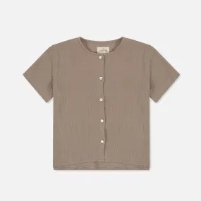 Baby & Kids Cotton Olive SS Shirt - Cashmere Colour