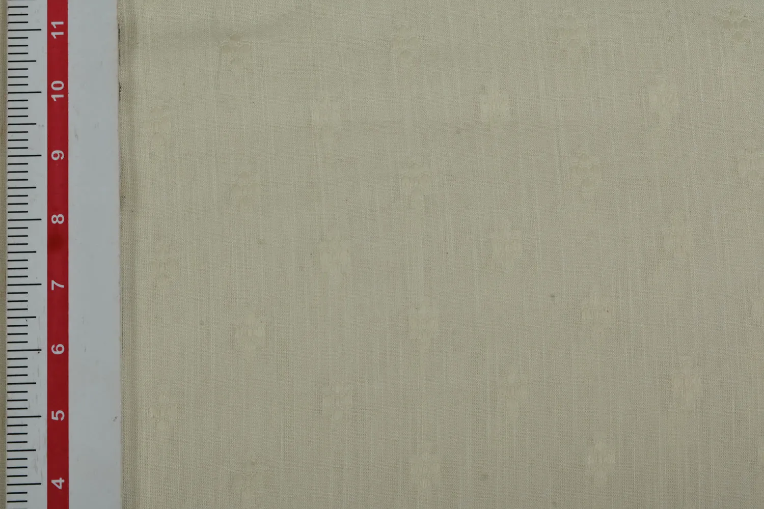 Cream Motifs Cotton Viscose Blend Slub Buta Fabric
