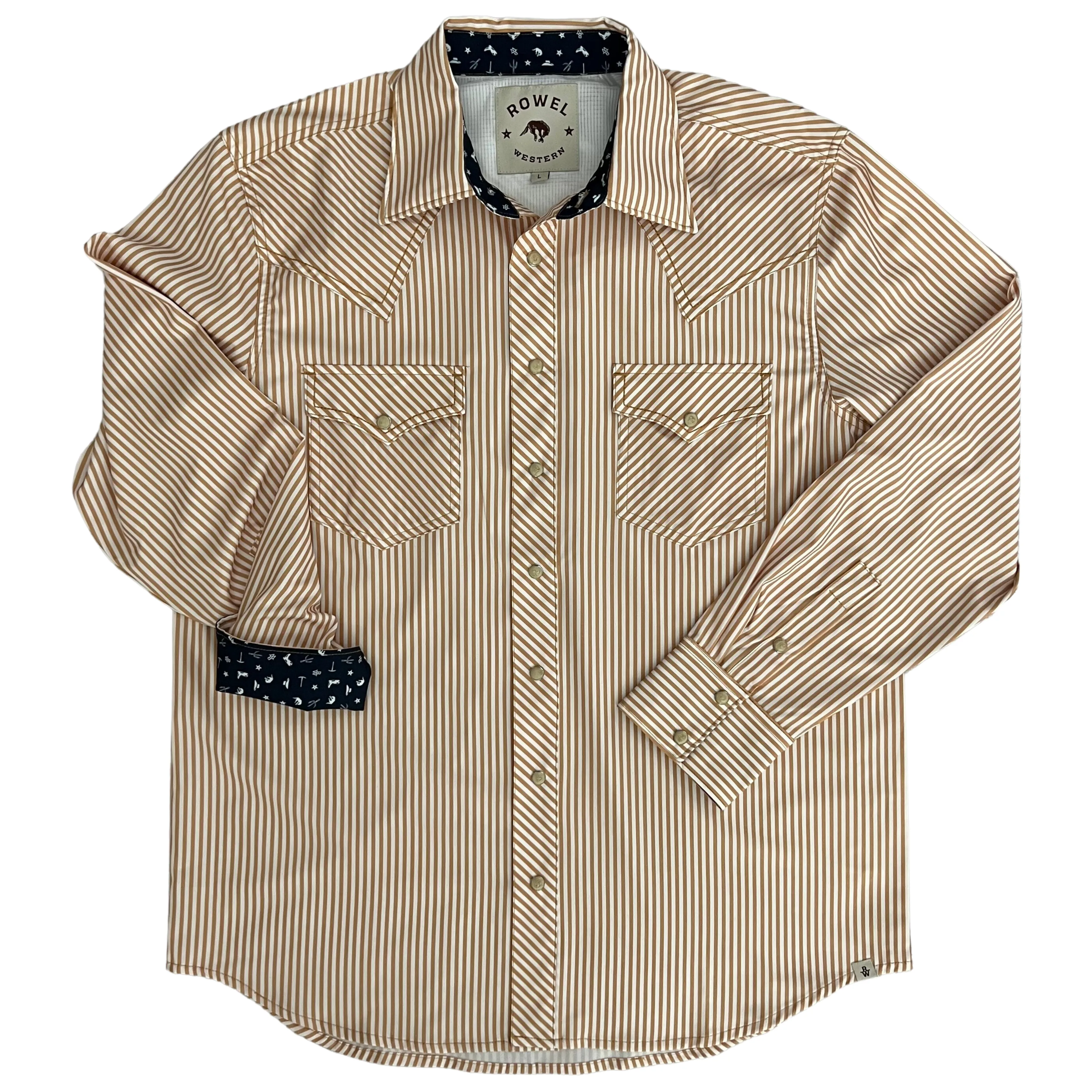 Desert Cowboy Stripe Long Sleeve Performance Western Shirt