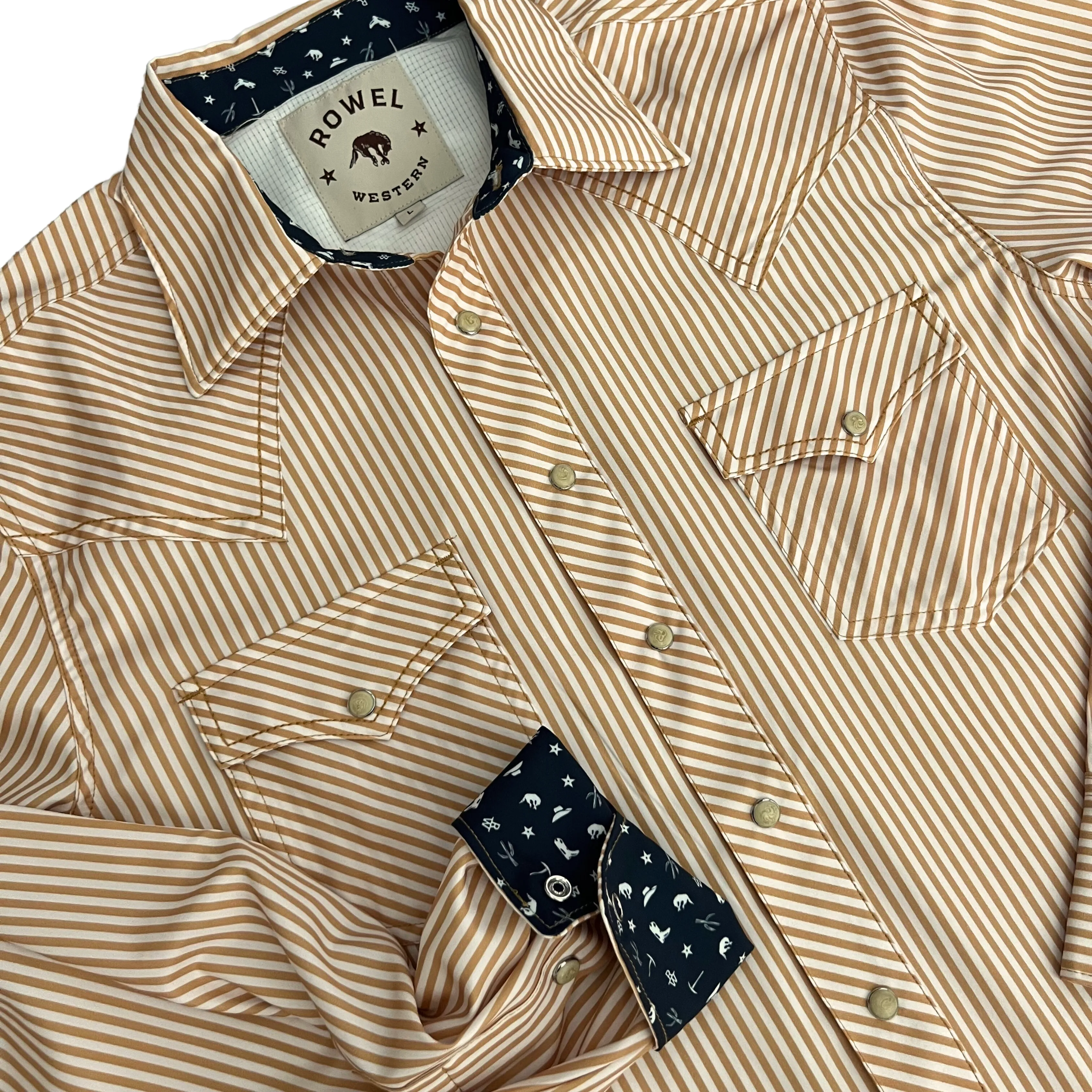 Desert Cowboy Stripe Long Sleeve Performance Western Shirt