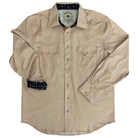 Desert Cowboy Stripe Long Sleeve Performance Western Shirt
