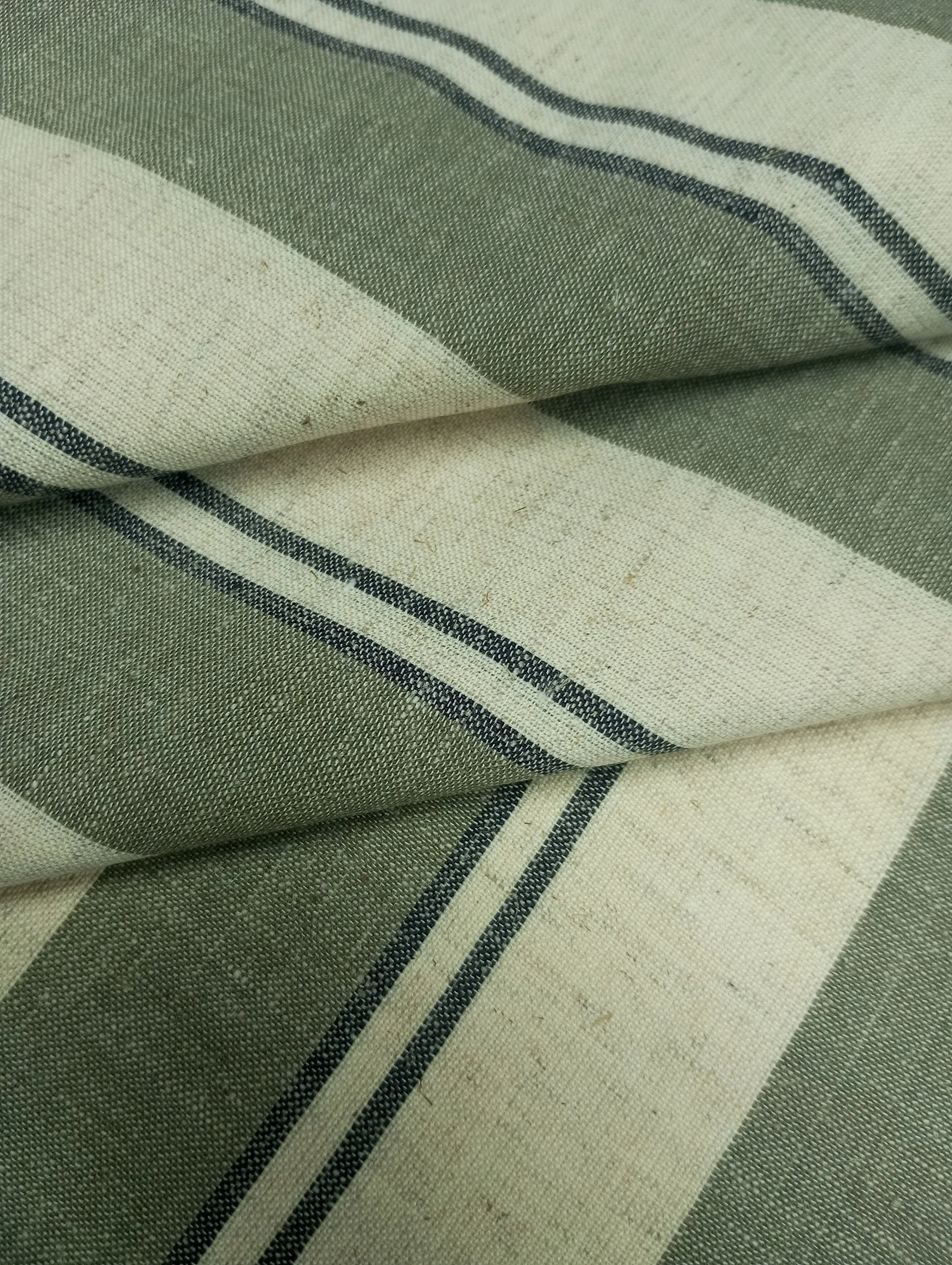 Gray & Black Stripes Yarn Dyed Cotton Fabric