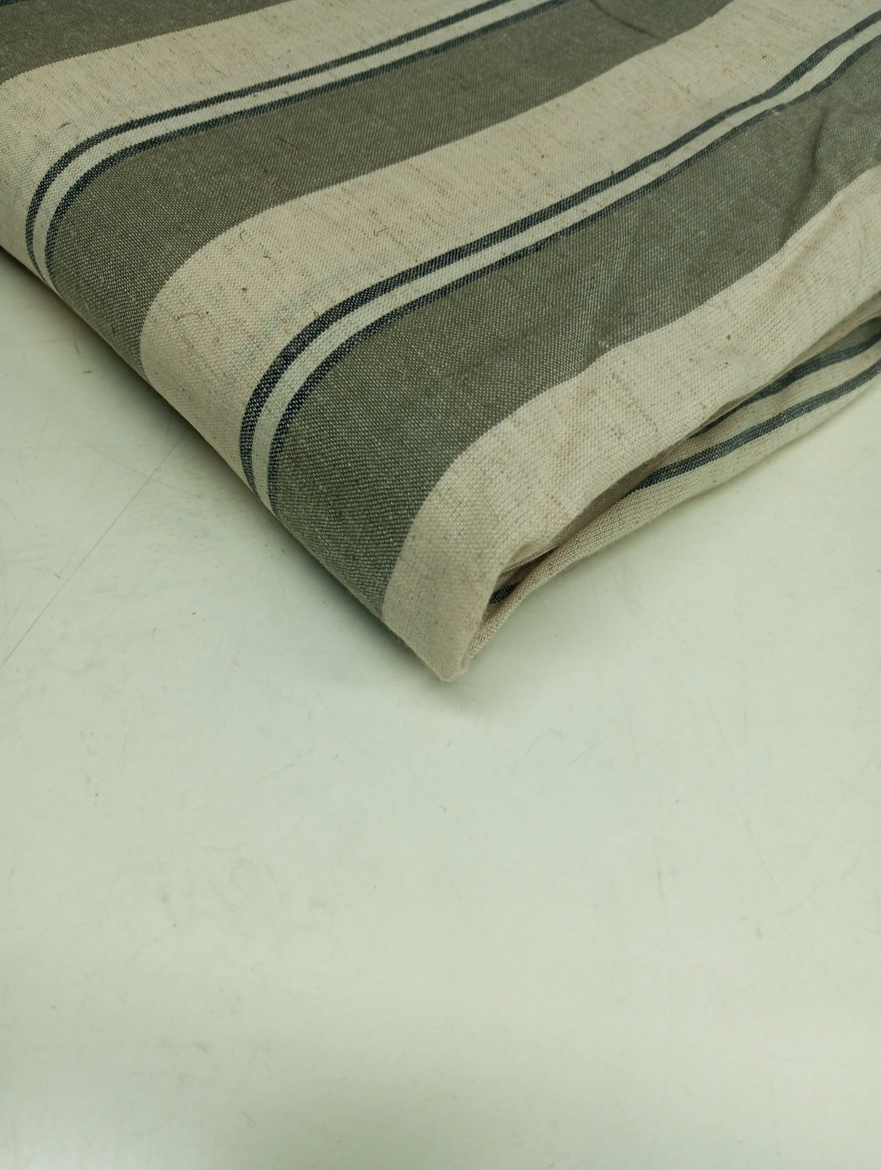Gray & Black Stripes Yarn Dyed Cotton Fabric