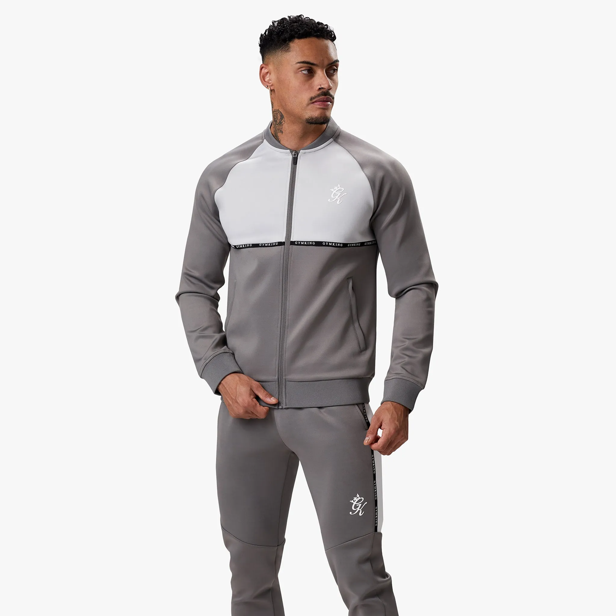 Gym King Taped Core Plus Jacket - Steel/Silver Grey
