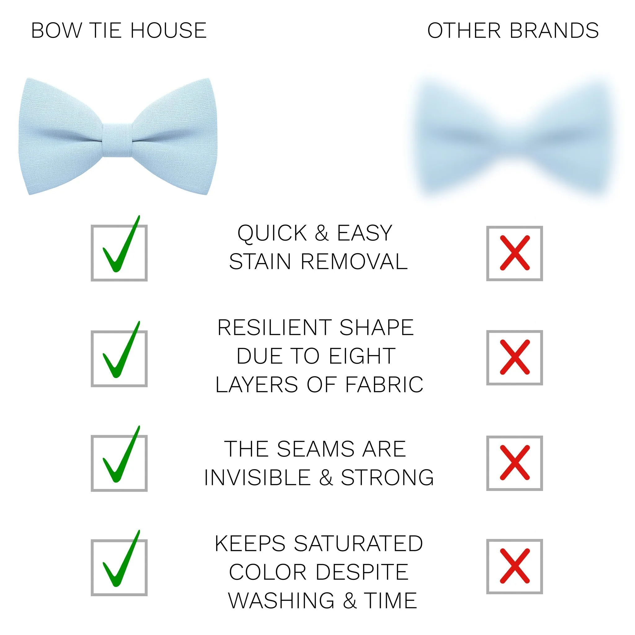Linen Pastel Blue Bow Tie