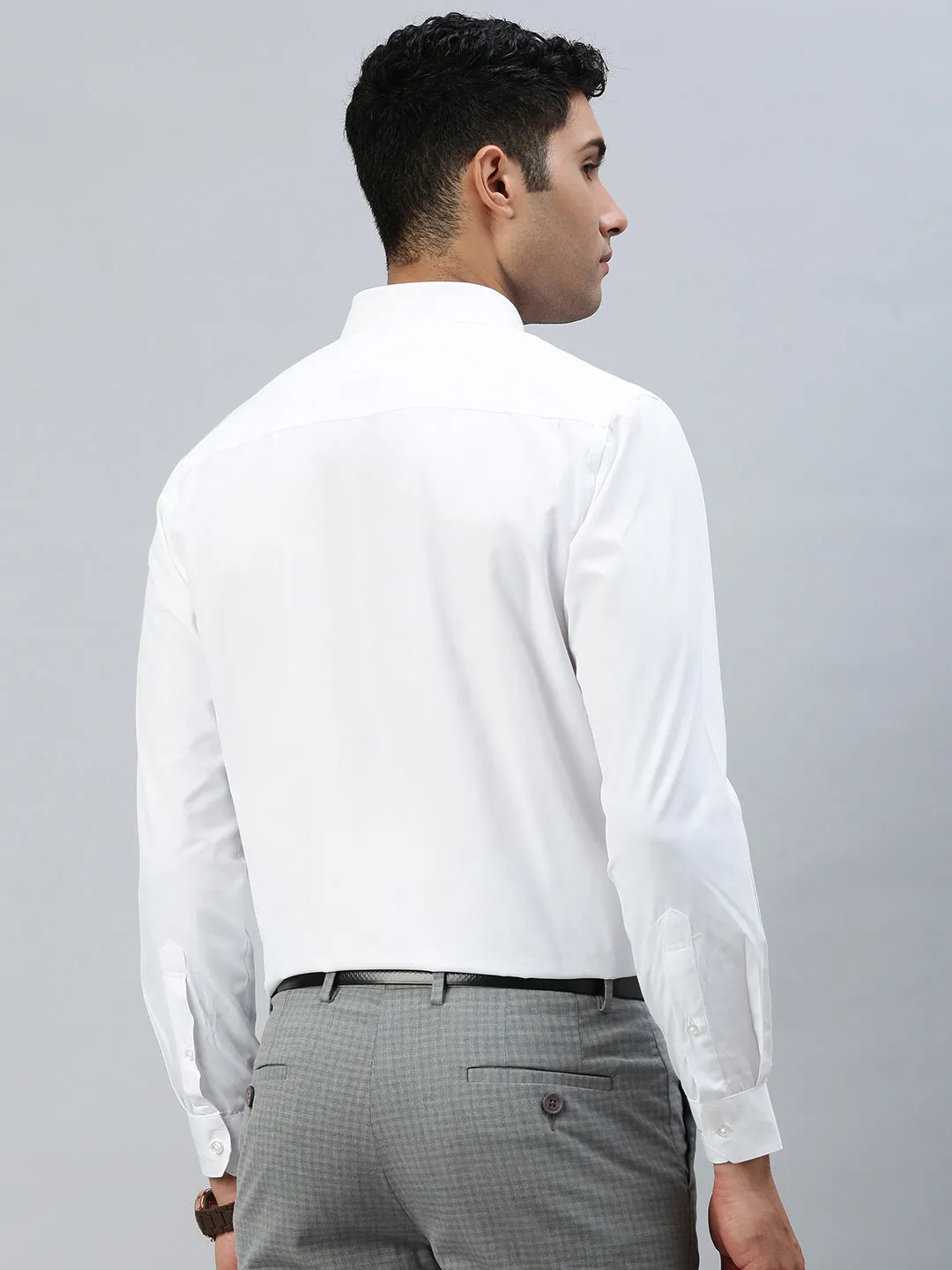 Men Cotton Rich White Shirt Mist