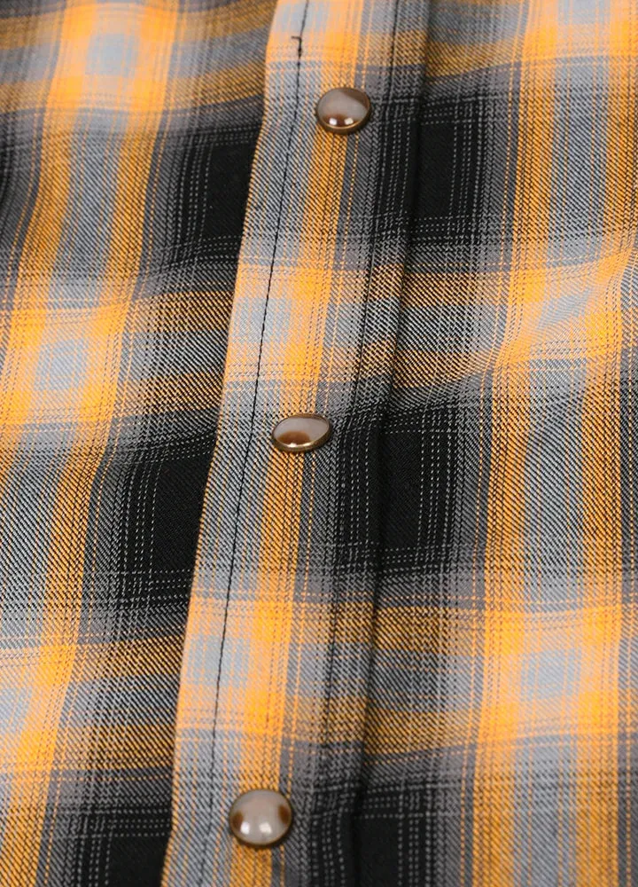 Men's Western Outdoor Plaid Vest, Pearl Snap