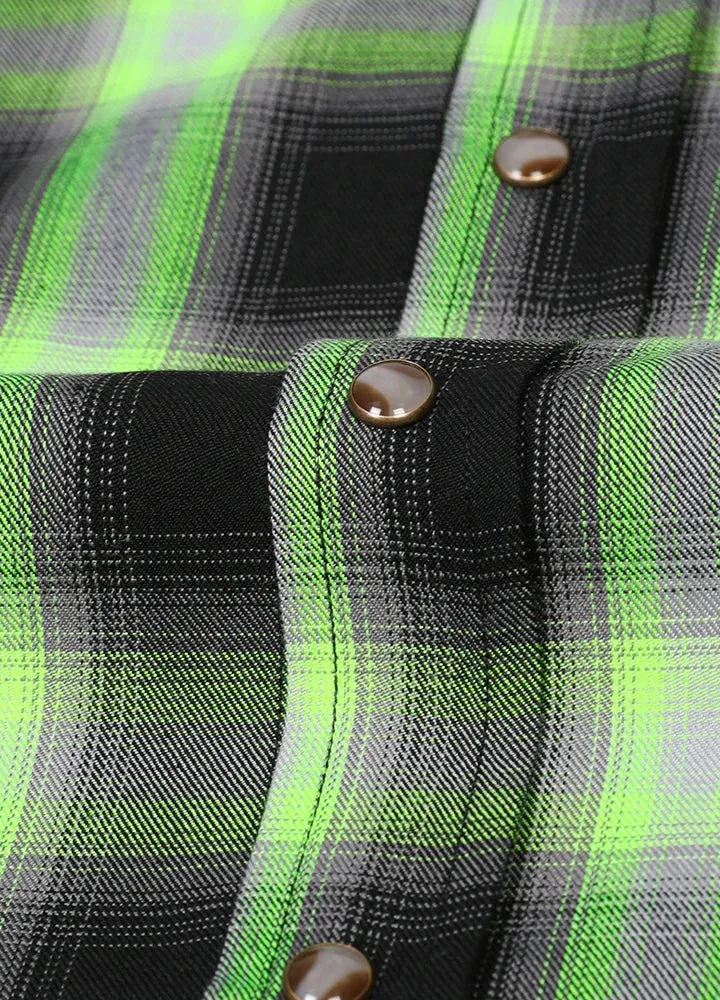 Men's Western Outdoor Plaid Vest, Pearl Snap