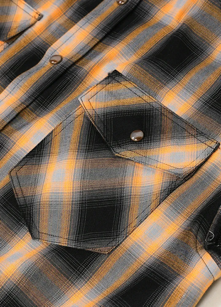 Men's Western Outdoor Plaid Vest, Pearl Snap