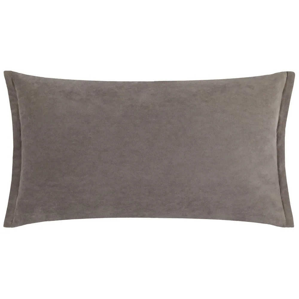 Merton Rectangular Velvet Cushion Taupe