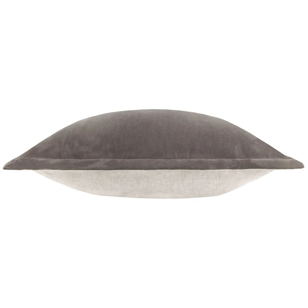 Merton Square Velvet Cushion Taupe