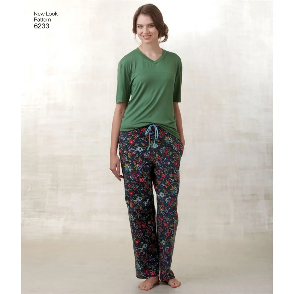 New Look Pattern 6233 Unisex Pants, Robe and Knit Tops