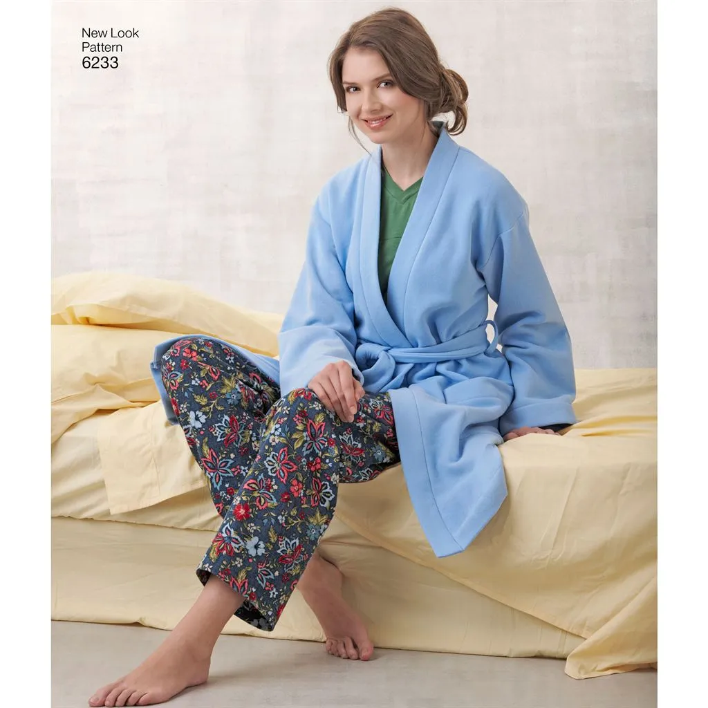New Look Pattern 6233 Unisex Pants, Robe and Knit Tops