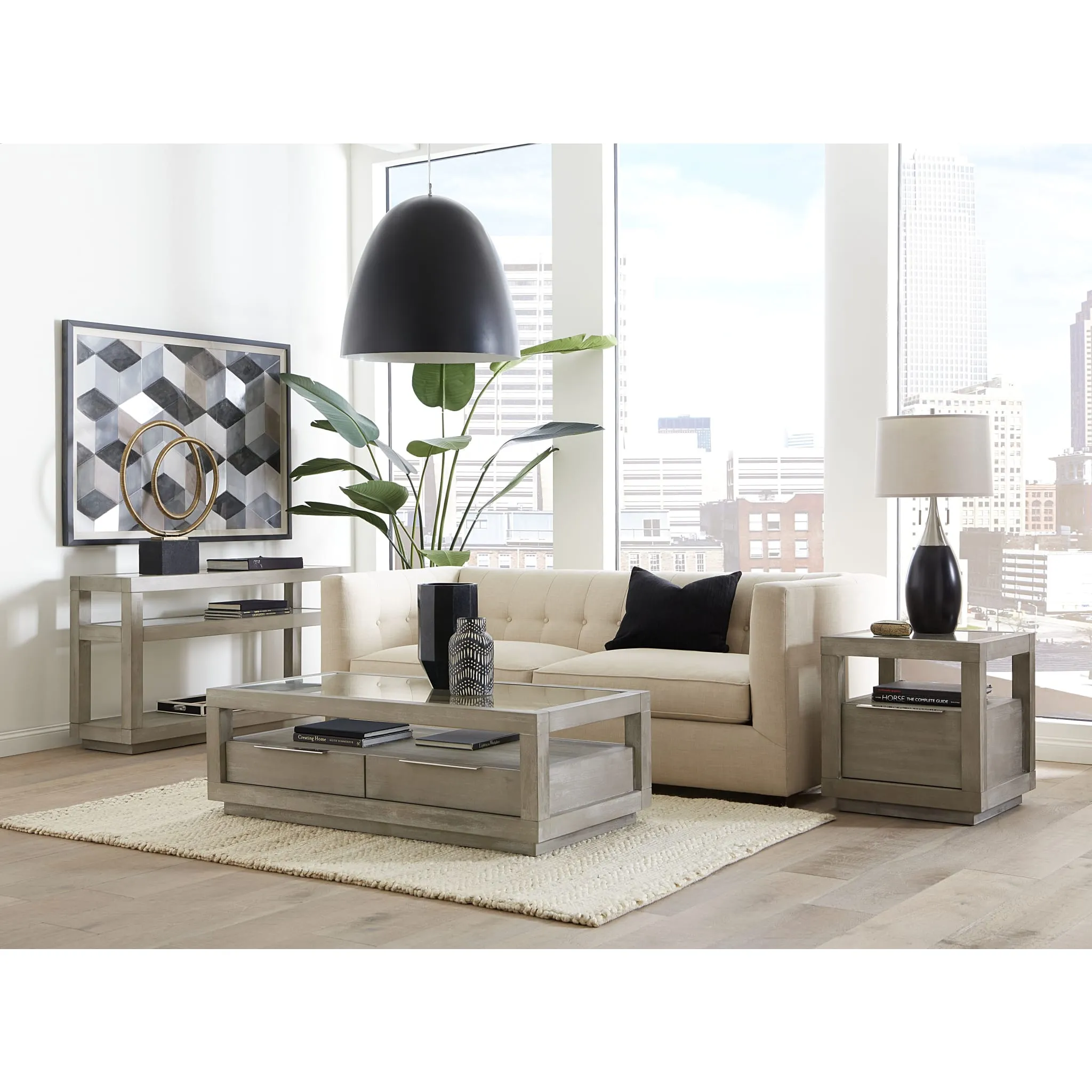 Oxford Two-Drawer Coffee Table in Mineral