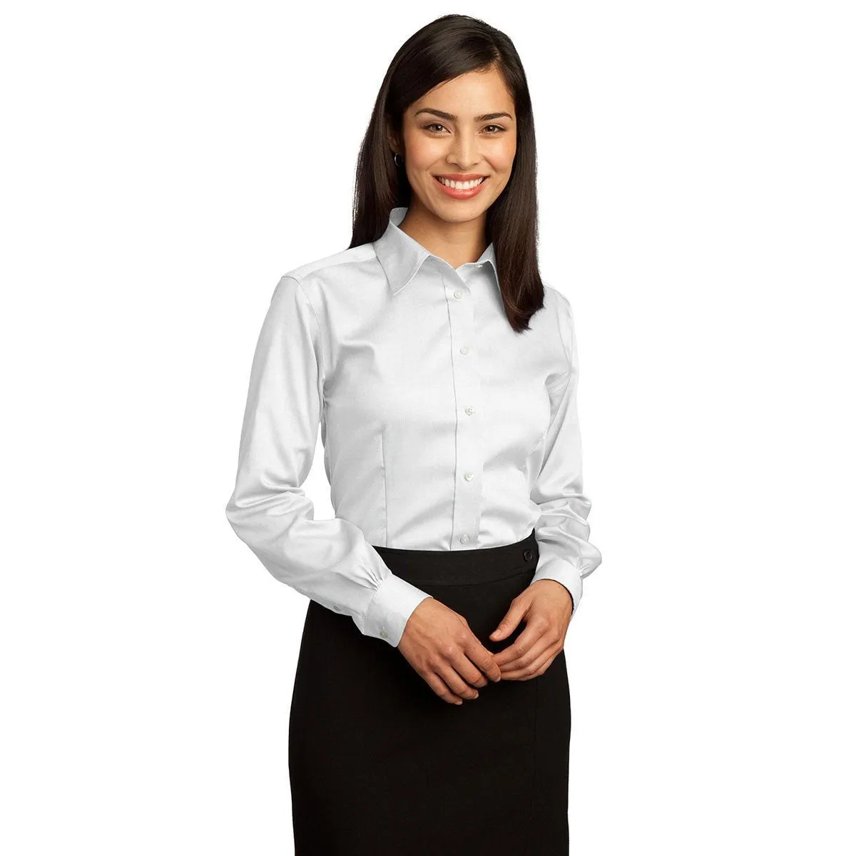 Red House Women's White Non-Iron Pinpoint Oxford Shirt