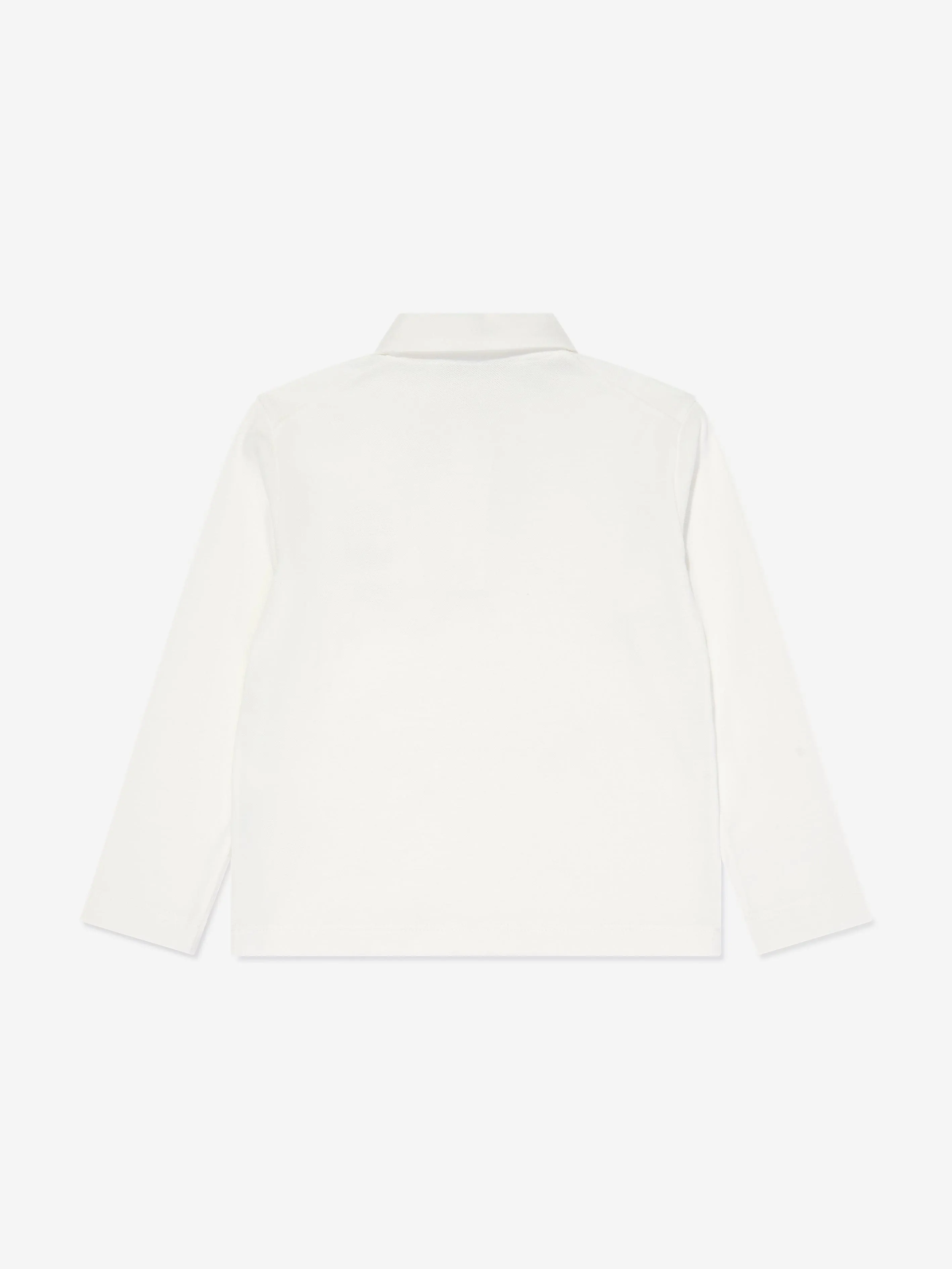 Roberto Cavalli Boys Long Sleeve Logo Polo Shirt in White