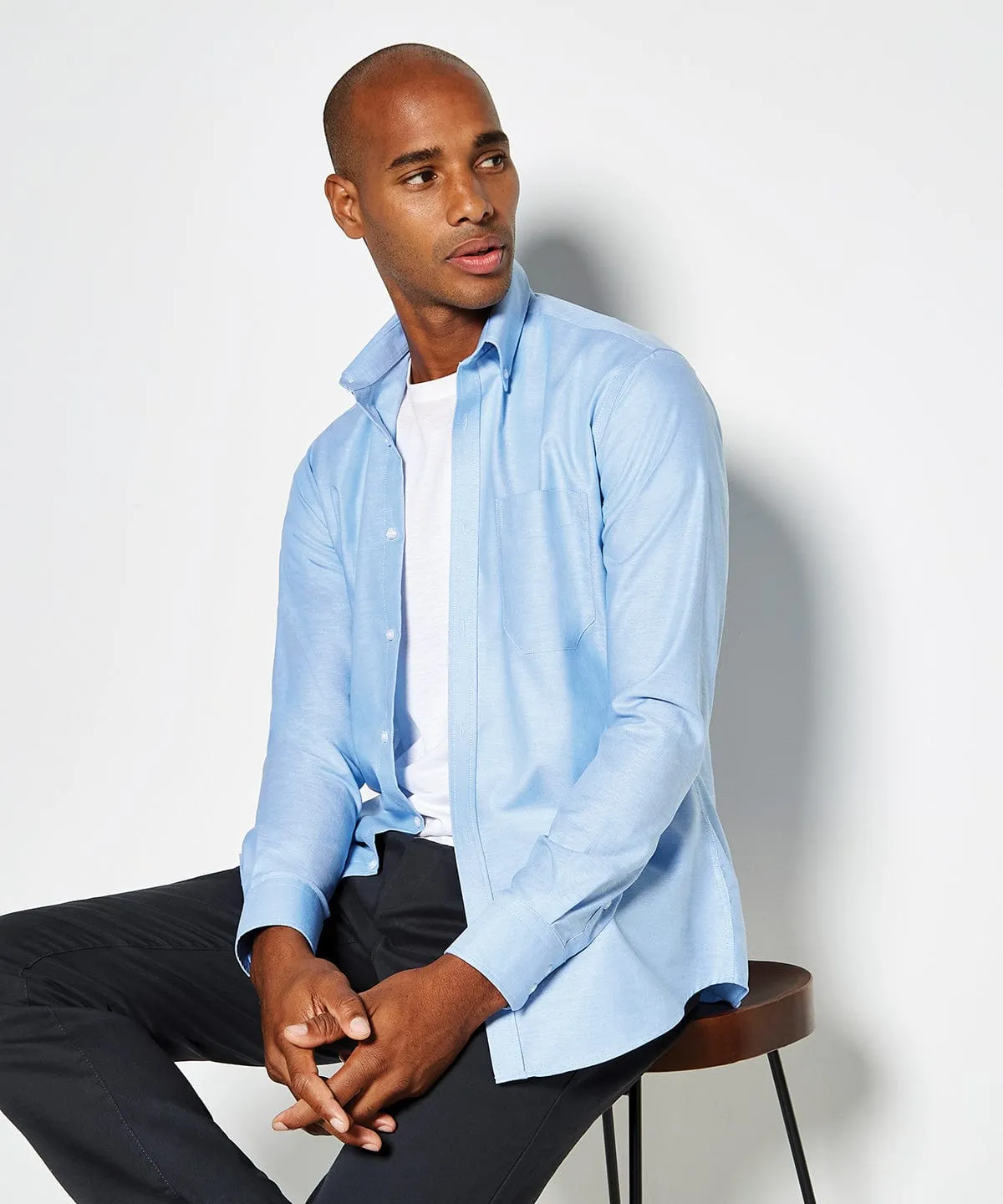 Slim fit workwear Oxford shirt long-sleeved (slim fit) | Black