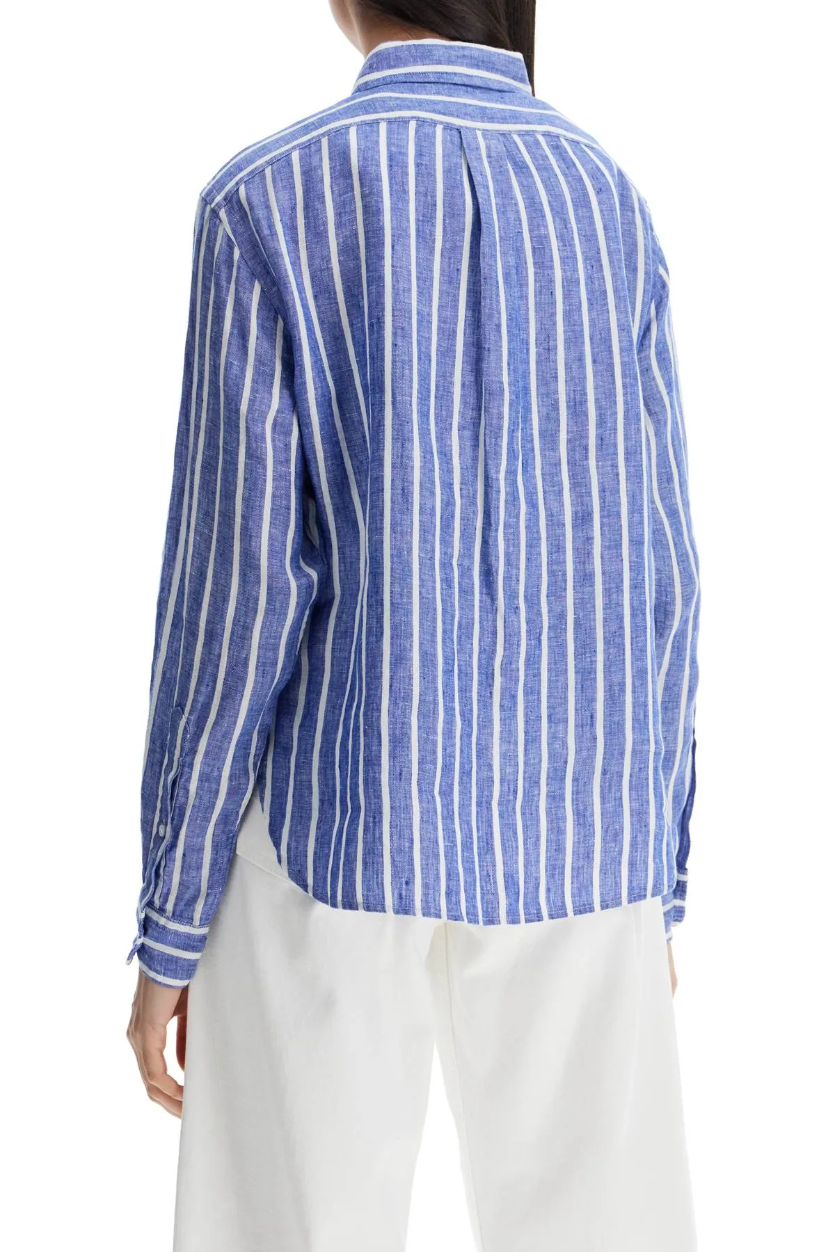 Striped Linen Long-Sleeve Shirt