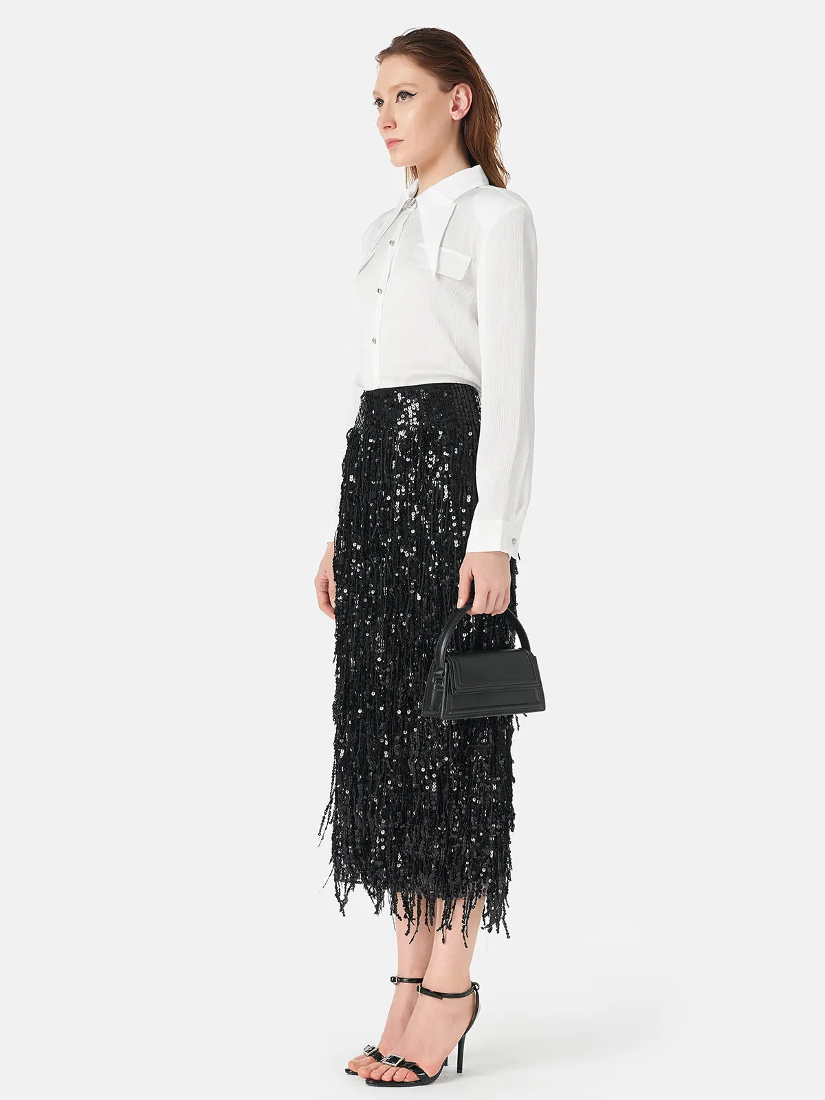 Thousand-folded Pointed Collar Shirt
