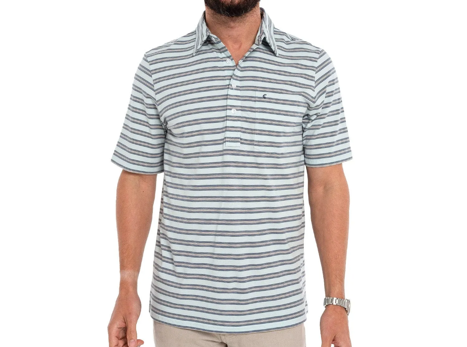 Top-Shelf Players Shirt - Waylon Stripe - Light Blue