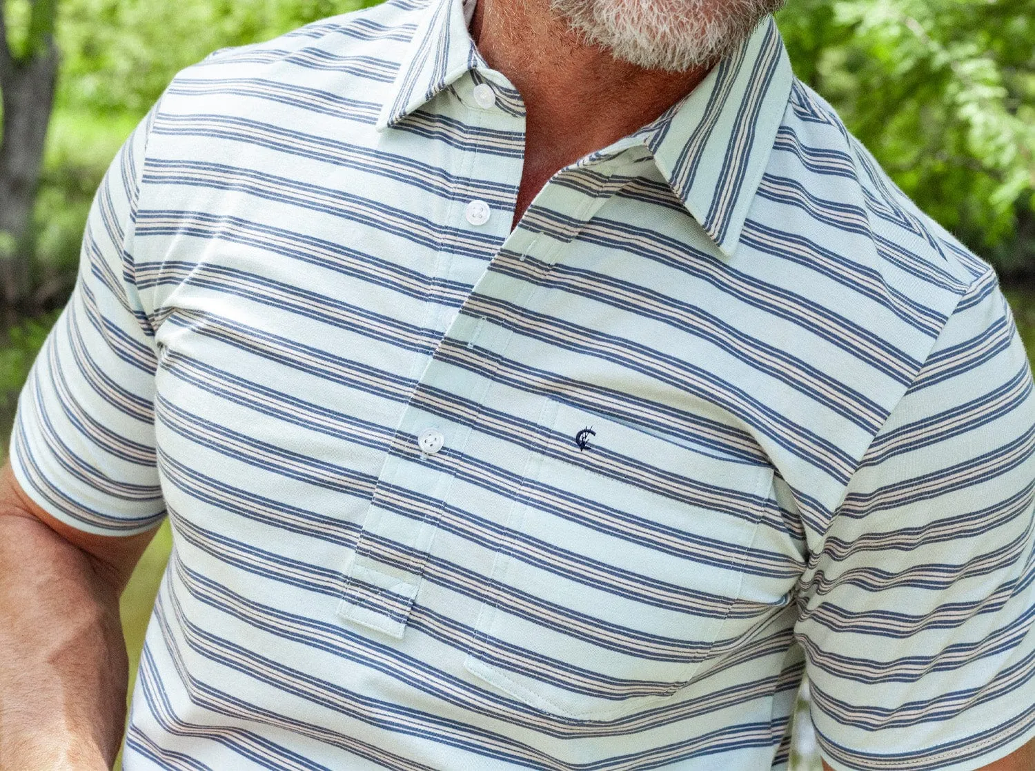 Top-Shelf Players Shirt - Waylon Stripe - Light Blue