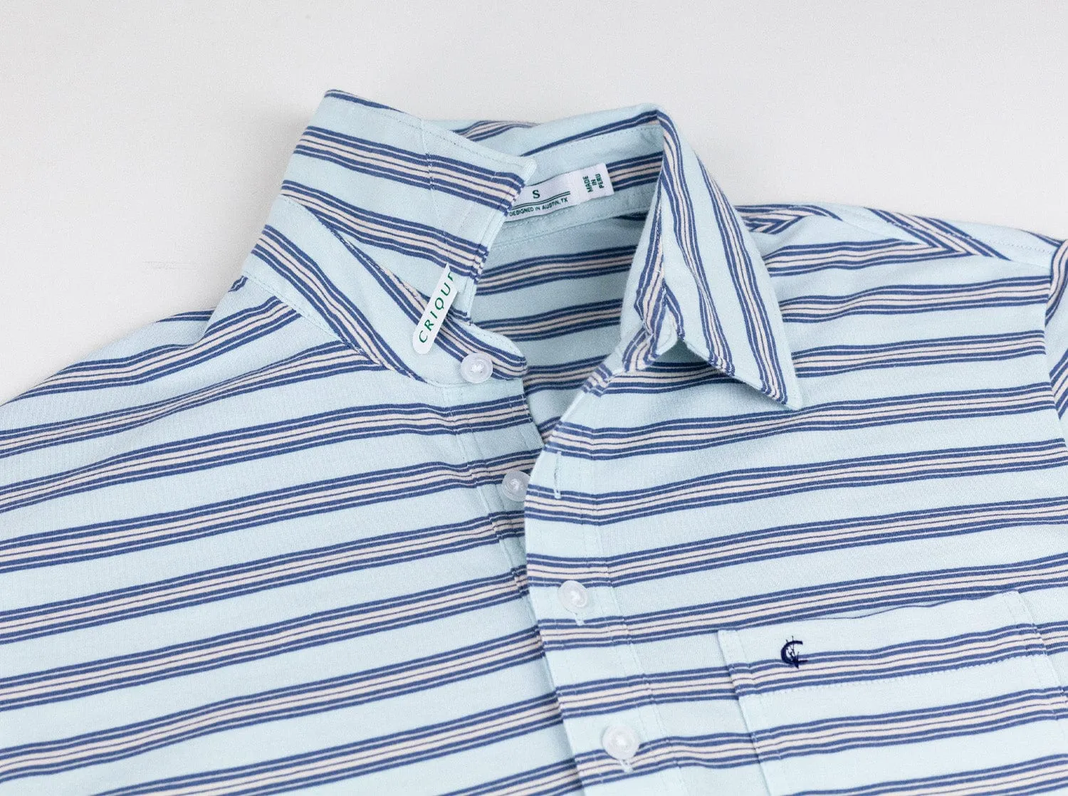 Top-Shelf Players Shirt - Waylon Stripe - Light Blue